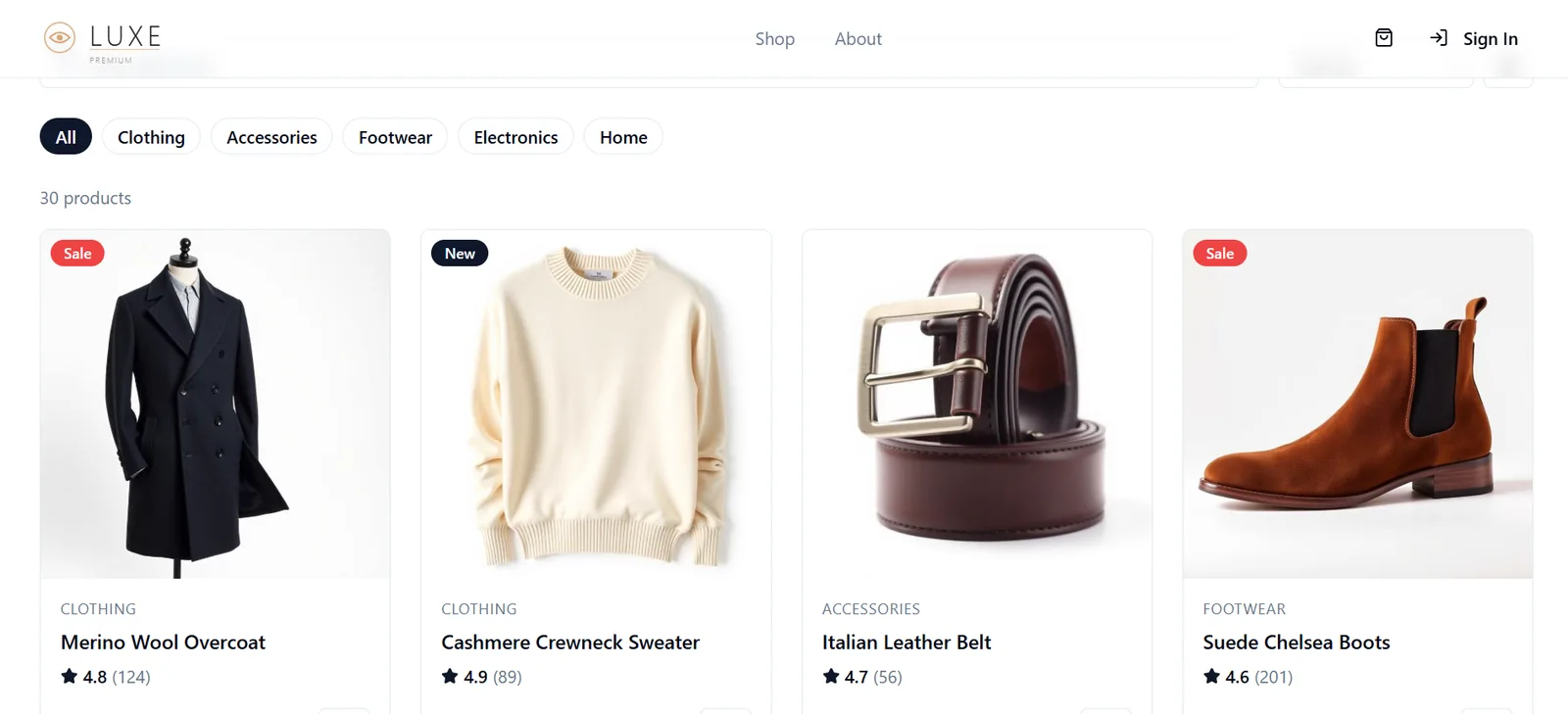 Luxe Ecommerce Platform